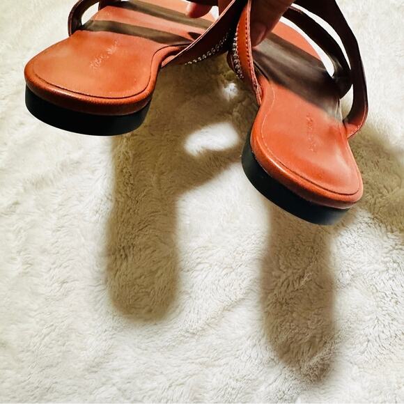 Rebecca Minkoff Size 8.5M Marciann Zipper Leather Mules Slides Neutral Coastal - Picture 8 of 10